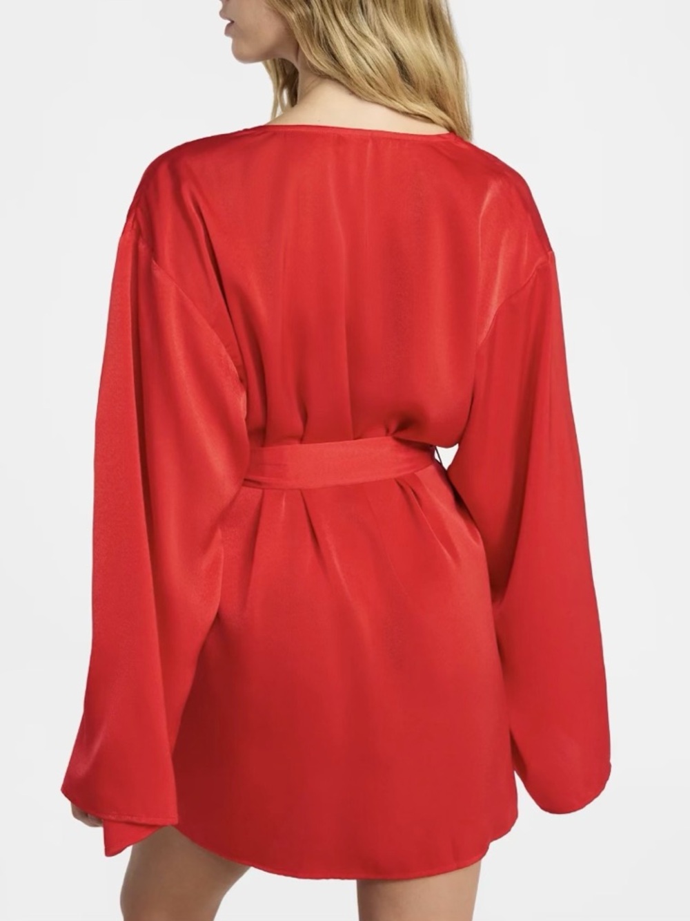 NWT - Red Satin Wrap Robe - Picture 2 of 4